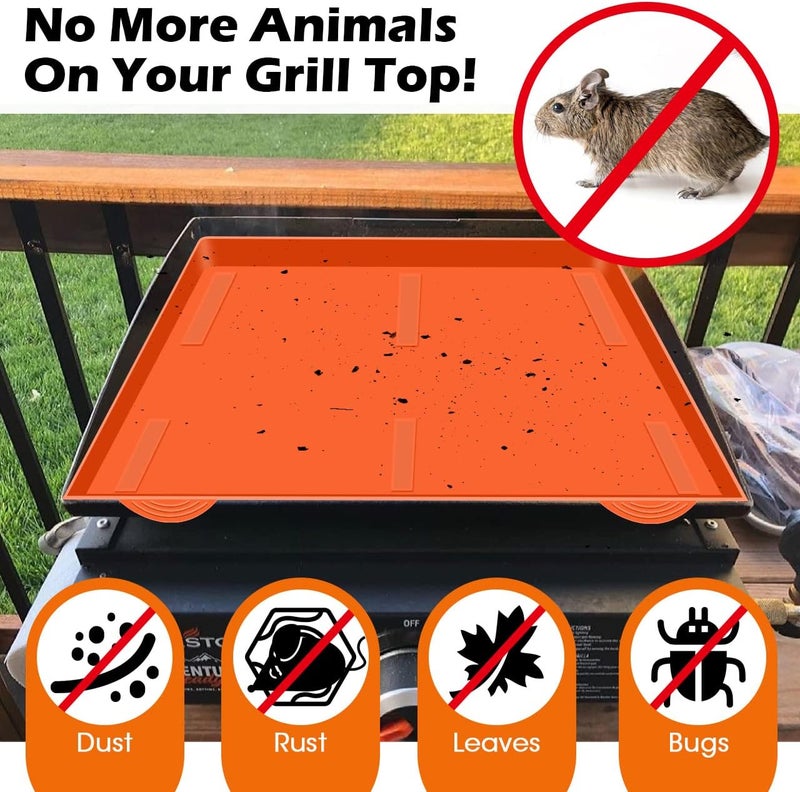 Hydream 17" Griddle Mat Silicone for Blackstone, Magnetic Protective Cover Mats Blackstone Griddle Top Covers Protector Outdoor-Orange - Image 3